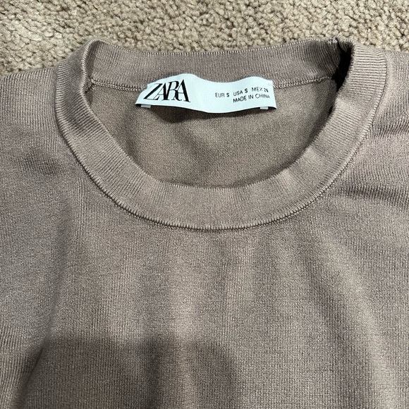 Tan/Muted Brown Zara Crew Neck Sweater - Picture 4 of 4
